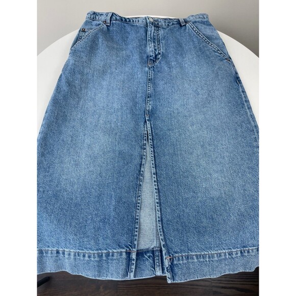 Free People / We The Free Wild Roses Denim Midi Skirt Sz 29 Boho Hipster Retro - Picture 6 of 16